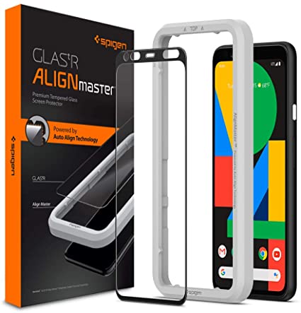 Spigen AlignMaster 全面保護 ガラスフィルム Google Pixel 4 XL 用 ガイド枠付き Google Pixel4 XL 用 保護 フィルム フルカバー 1枚入