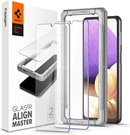 Spigen AlignMaster ガラスフィルム Galaxy A32 5G 用 ガイド枠付き galaxy a32 5G 対応 保護 フィルム 2枚入
