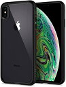 Spigen iPhone XS Max ケース 6.5インチ 対応 背面クリア 耐衝撃 米軍MIL規格取得 ウルトラ ハイブリッド 065CS25128 (マット ブラック)