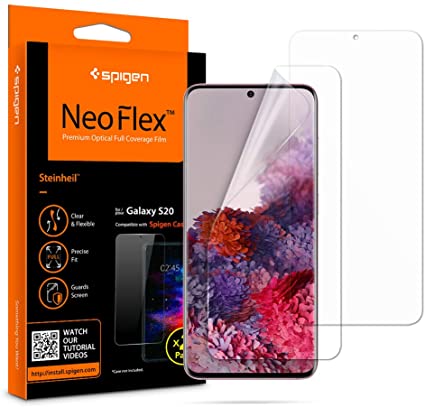 Spigen NeoFlex フィルム Galaxy S20 用 全面保護 TPU素材 ギャラクシー S20 用 貼り直しが可能 フルカバー 2枚入