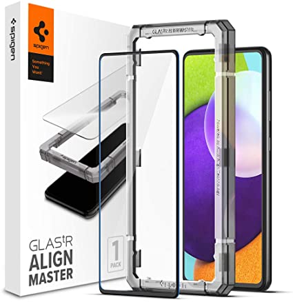 Spigen AlignMaster 全面保護 ガラスフィルム Galaxy A52 5G 用 ガイド枠付き ギャラクシー A52 5G 用 保護 フィルム フルカバー 1枚入