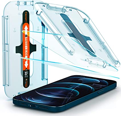 Spigen EZ Fit ガラスフィルム iPhone 12 Pro Max 用 貼り付けキット付き iPhone12Pro Max 用 保護 フィルム 2枚入
