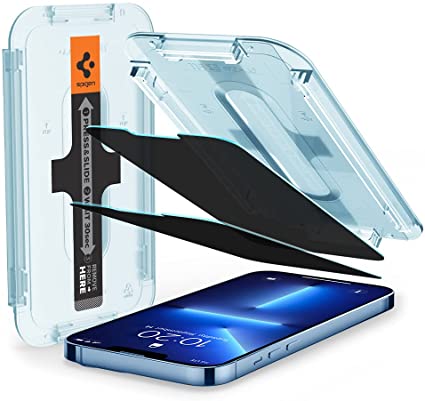 Spigen EZ Fit 覗き見防止 ガラスフィルム iPhone13 Pro Max 用 貼り付けキット付き iPhone13ProMax 対応 保護 フィルム のぞき見防止 2枚入