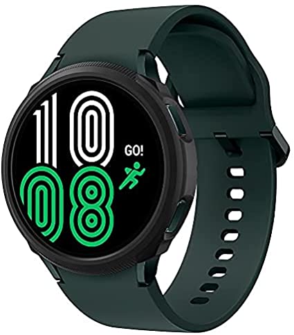 Spigen Galaxy Watch 4 ケース 44mm 体組成測定 可能 落下 衝撃 吸収 簡易着脱 シンプル スリム 軽量 保護カバー リキッド エアー ACS03138 (ブラック)