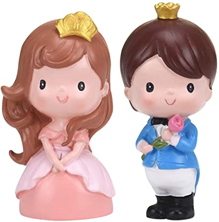 TOYMYTOY ケーキトッパー ケーキ デコレーション かわいい キャラクター 結婚式 樹脂 装飾品 装飾置物 ウエディングケーキ トッパー 小道具 新郎新婦 ウエディング ロマンチック 周年記念 2pcs アソートカラー