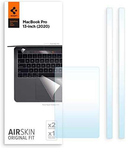 Spigen AirSkin MacBook Pro 13インチ 2020 対応 タッチバー/トラックパッド 保護フィルム マットタイプ MacBook Pro 13インチ(2020)用