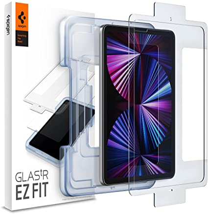 Spigen EZ Fit ガラスフィルム iPad Air 4、iPad Pro 11 2021、2020、2018 用 貼り付けキット付き iPad Pro 11 インチ 2021 対応 iPad Air4 10.9インチ用 保護 フィルム 1枚入