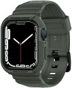 Spigen Apple Watch バンド Series 7 45mm / 44mm 一体型 ケース カバー 耐衝撃 PC TPU 二重構造 スポーツバンド 落下 衝撃 吸収 耐久性 傷防止 Series 7 / SE/Series 6 / Seri