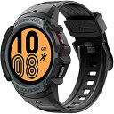 Spigen Galaxy Watch 4 バンド 44mm 体組成測定 可能 一体型 ケース カバー 耐衝撃 スポーツバンド 落下 衝撃 吸収 耐久性 傷防止 ラギッド アーマー プロ ACS03164 (チャコール グレー)