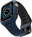 Spigen Apple Watch バンド 44mm 一体型 長さ調整可 シリコン スポーツバンド Series SE 6 5 4 対応 リキッド エアー プロ ACS02225 (ブルー)