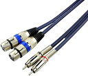 XLRケーブル 変換ケーブル 2XLR(メス) - 2RCA(オス) キャノンXLR キャノン変換ケーブル RCA変換ケーブル マイクケーブル オーディオケーブル オス-メス XLR コネクタ 3ピン (1m)