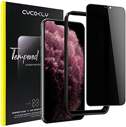 i Phone 11用/(i) Phone XR用 ガラスフィルム 覗き見防止 25 プライバシー保護 CYCOKLY 3D全面保護 日本製素材旭硝子製 防塵 硬度9H 指紋防止 高速自動吸着 気泡防止