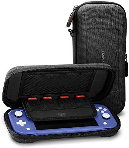 Spigen Nintendo Switch Lite ケース 収納 ポーチ ポケット付き ソフト 収納 キズ防止 画面 保護 耐衝撃 衝撃吸収 スリム スイッチ ライト カバー クラスデン AFA00865 (チャコール グレー)