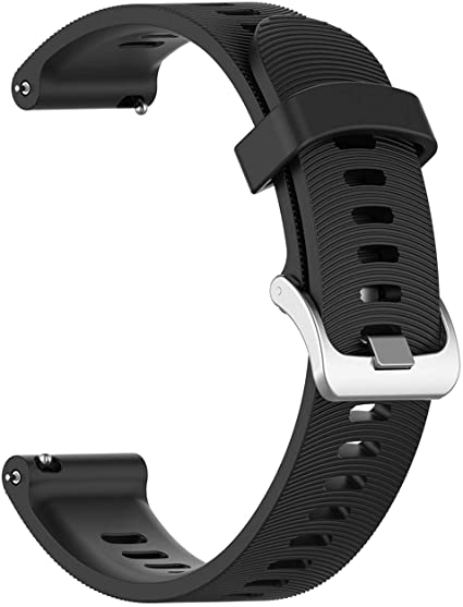 SHEAWA GARMIN ForeAthlete 245 245 Music用 バンド 交換バンド ベルト シリコン リストバンド アクセサリー (ブラック)