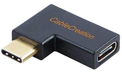 USB-C アダプタ, CableCreation USB-C - USB-C変換コネクタ 右 左90度角度 USB 3.1 (オス) to (メス)延長アダプタ (3A/10G) MacBook/Pro/Surface Book 2 / Galaxy