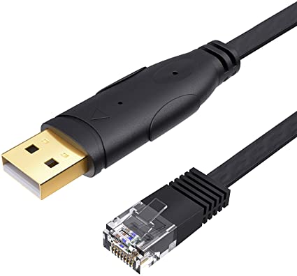 USBコンソールケーブル, CableCreation 1.8m FTDI-FT232RL チップセット内蔵 USB-RJ45シリアルケーブル Cisco NETGEAR TP-Link Linksys Ubiquiti Huaweiルータ/スイッ