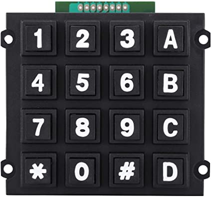 ASHATA 4x4マトリックス16キーパッドキーボードモジュール MCU用16ボタンアルドゥイーノ、16キー付きキーボードモジュール 4x4プッシュボタンMCU用外部ビッグキーパッド