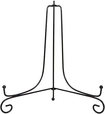 スタンド皿立て プレートスタンド 皿立て 額立て 折りたたみ式 皿立て 卓上 写真立て 本立て 安定性 ディスプレイ 展示 飾り物 黒 (10インチ)