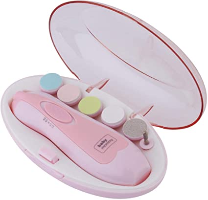 Eletric Nail Trimmer Safe Baby Nail Clipper Set with 6 in 1 Grinding Head Polish Device for Infant Trimmer Toes Fingernails(ピン Eletric Nail Trimmer Safe Baby Nail Clipper Set with 6 in 1 Grinding Head Polish Device for Infant Trimmer Toes Fingernails(ピン