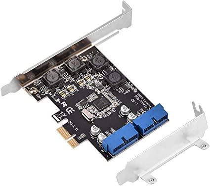 xuuyuu USB3.0増設ボード PCI-E PCI-Express to 内部usb2ポート 19ピンヘッダまで低背USB 3.0カードアダプタ 低発熱 安定