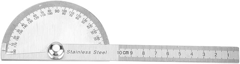 回転式定規 分度器アーム 角度定規 角度計 角度ゲージ 分度器ルーラー 0-180度分度器 ステンレスルーラー 回転角ファインダーツール 測定ツール 角度測定 図面 工学 建築設計 木工