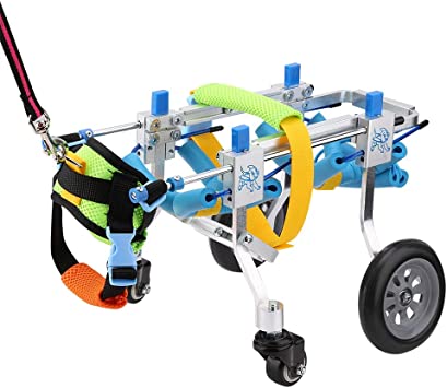 犬 車椅子 ペット車椅子 4輪 ペットウォークアシスタント リハビリ用歩行補助具 犬の歩行器 調節可能 アルミ製 耐久性 組立て簡単