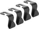 Akozon カーインテリアフック多目的カーインテリア20kgシートバックフックハンガー車両ヘッドレストリアラックバッグホルダー(黒)(2)