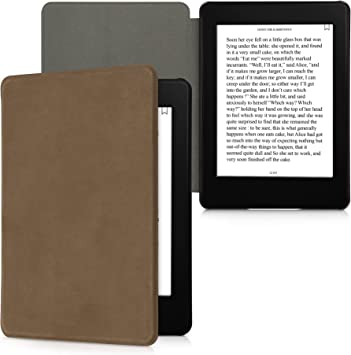 kalibri 対応: Kindle Paperwhite (11. Gen - 2021) ケース - レザー 電子書籍 手帳型 マグネット 本革 保護カバー こげ茶色