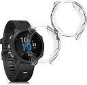 kwmobile 2x 対応: Garmin ForeAthlete 245 / 245 Music ケース - 保護ケース 耐衝撃 全面保護 TPU 軽量 - クリア 透明 透明