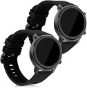 kwmobile 2x 対応: Huami Amazfit GTR (47mm) / GTR 2 / GTR 2e / GTR3 / GTR 3 Pro バンド - 交換ベルト シリコンバンド ソフト TPU 耐久性 - 黒色/紺色