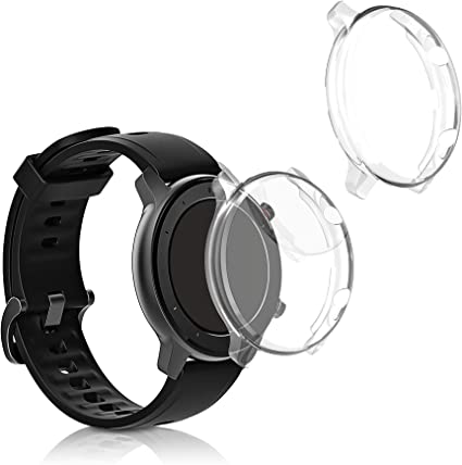 kwmobile 2x 対応: Huami Amazfit GTR 2 / 2e ケース - 保護ケース フルカバー シリコン 耐衝撃 全体保護 - 透明