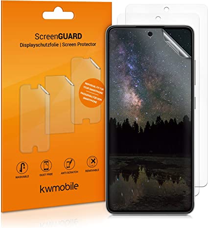 kwmobile 3x フィルム 対応: Samsung Galaxy A52 / A52 5G / A52s 5G - ディスプレイ保護フィルム 無色透明 スクリーンプロテクター