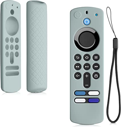 kwmobile リモコン カバー 対応: Alexa Voice Remote 2021 (3rd Gen) / Fire TV Stick 4K 2021 - 保護ケース バックカバー シリコン ソフトパステルグリーン