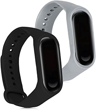 kwmobile 対応: Xiaomi Mi Band 3 替えベルト - 2x 交換バンド TPU アームバンド - 交換 ベルト