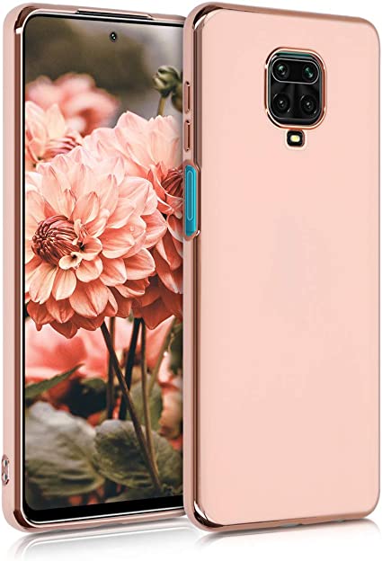 kwmobile 対応: Xiaomi Redmi Note 9S / 9 Pro / 9 Pro Max ケース - スマホカバー 金属コーティング 携帯 保護 ピンクゴールド