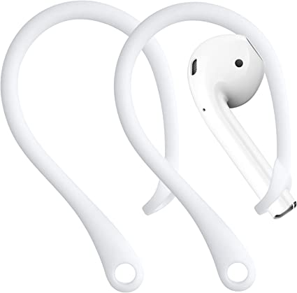 kwmobile 落下防止 イヤーフック 対応: Apple Airpods 1 / 2 / Pro / 3 - ズレ防止 固定 イヤーピース 白色