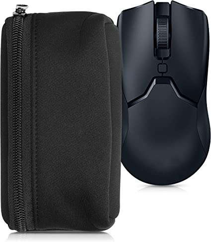 対応: kwmobile Universal Gaming Mouse マウスカバー - ネオプレン PC マウス 傷 埃よけ 黒色