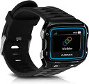 kwmobile 対応: Garmin ForeAthlete 920XT バンド - 交換ベルト シリコンバンド ソフト TPU 耐久性 - 黒色