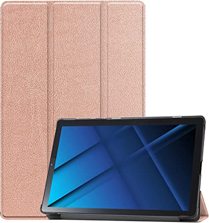 2021モデル Lenovo tab6 ケース Gosento レノボ タブ6 SoftBank ソフトバンク10.3インチ 軽量 薄型 三つ折スタンドケース PUレザー Lenovo tab 6 TB-J606F カバー ローズゴールド