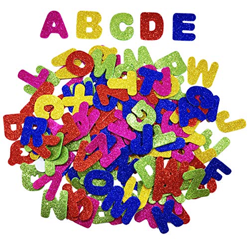 アルファベットシート シールタイプ グリッター キラキラ 可愛い 5色 合計150個 セット スポンジ 知恵教育 家庭、学校 デコレーション