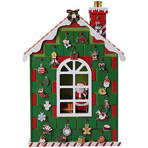 NUOLUX クリスマス アドベント カレンダー クリスマス カウントダウン 引き出し 木製 可愛い クリスマス 飾り 休日 家庭 キャビン 小さな装飾品 季節装飾 クリスマス 誕生日 プレゼント