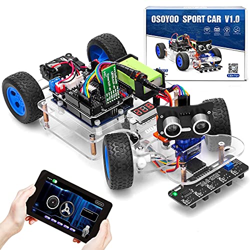 OSOYOO Arduino用 アルドゥイーノ UNO ロボット カー スマートカー キット サーボ ステアリング ラック DIY キット Bluetooth 模擬運転 Wi-Fi IOT オートドライブ C++ コンピューター プログラミングを学ぶ