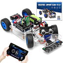 OSOYOO Arduino用 アルドゥイーノ UNO ロボット カー スマートカー キット サーボ ステアリング ラック DIY キット Bluetooth ...
