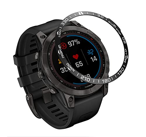 SHEAWA Garmin Fenix 7X用ベゼルリング 保護リング アルミ カバー ケース 傷防止 耐衝撃 アクセサリー ガーミン Fenix7X対応 (ブラック)