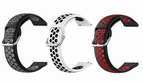 SHEAWA Xiaomi Mi Watch用バンド ベルト 交換バンド 3色セット 交換ベルト シリコン アクセサリー 通気性に優れ (Type-A)