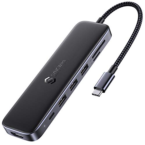 8in1 USB C ハブ Syncwire Type C ハブ タイプcハブ 4K HDMI出力 / 100W PD急速充電 / USB-C ポート / 3つのUSB-A ポート / microSD SDカード スロット搭載 / 5Gbp