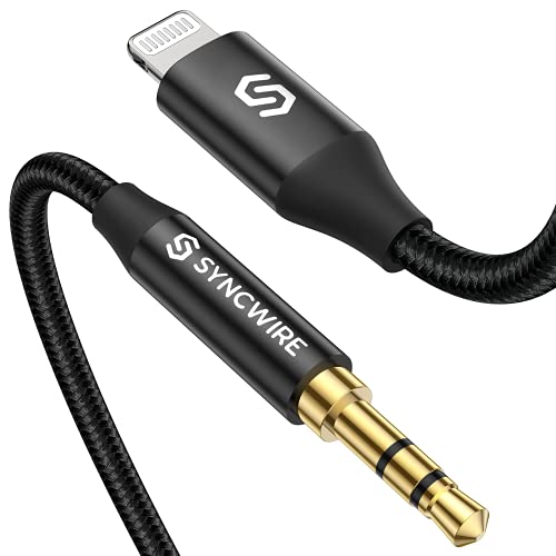 ハイレゾ音質 Syncwire Lightning to 3.5mm 変換ケーブル MFi認証 ヘッドホン/iPod/iPhone/iPad/ホームステレオ/カーステレオ/スピーカー など対応 iphone 変換ケーブル ライトリング Aux コード