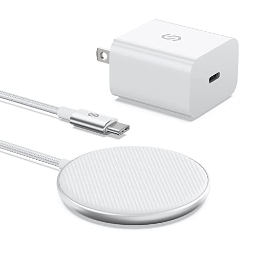 Syncwire Magsafe 充電器 急速充電 20W USB-C 充電器付き USB C iPhone 充電器 iPhone 13用 マグセーフ充電器 マグネット式 ワイヤレス充電器 強力磁気 急速充電 20W USB-C 充電器付き iPhon