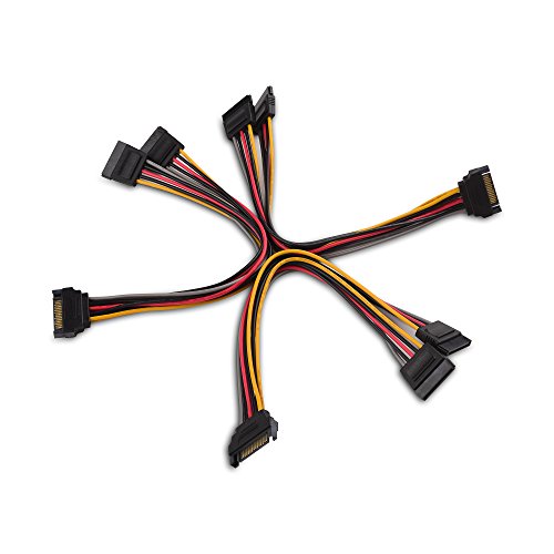 Cable Matters SATA 電源 分岐 3本セット 20cm SATA 電源2分岐ケーブル SATA 電源ケーブル Y字型 15ピン