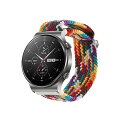 kwmobile 対応: Huawei Watch GT2 Pro / GT2 (46mm) / GT 2e 交換バンド - 交換ベルト ナイロン 耐久性 19-20 cm マルチカラー